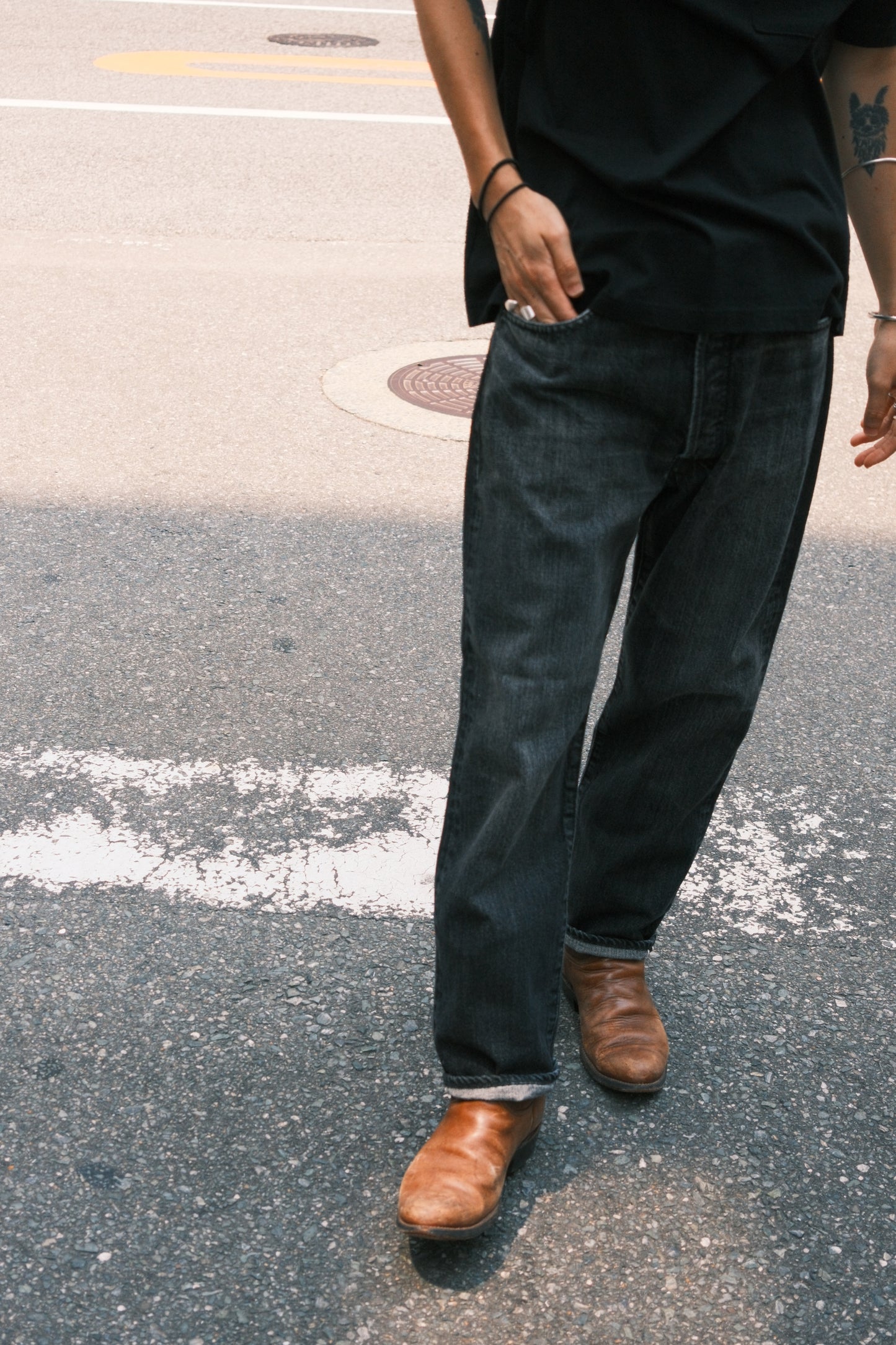 MINEDENIM :  B.S Denim Ankle Length Straight Jeans USD