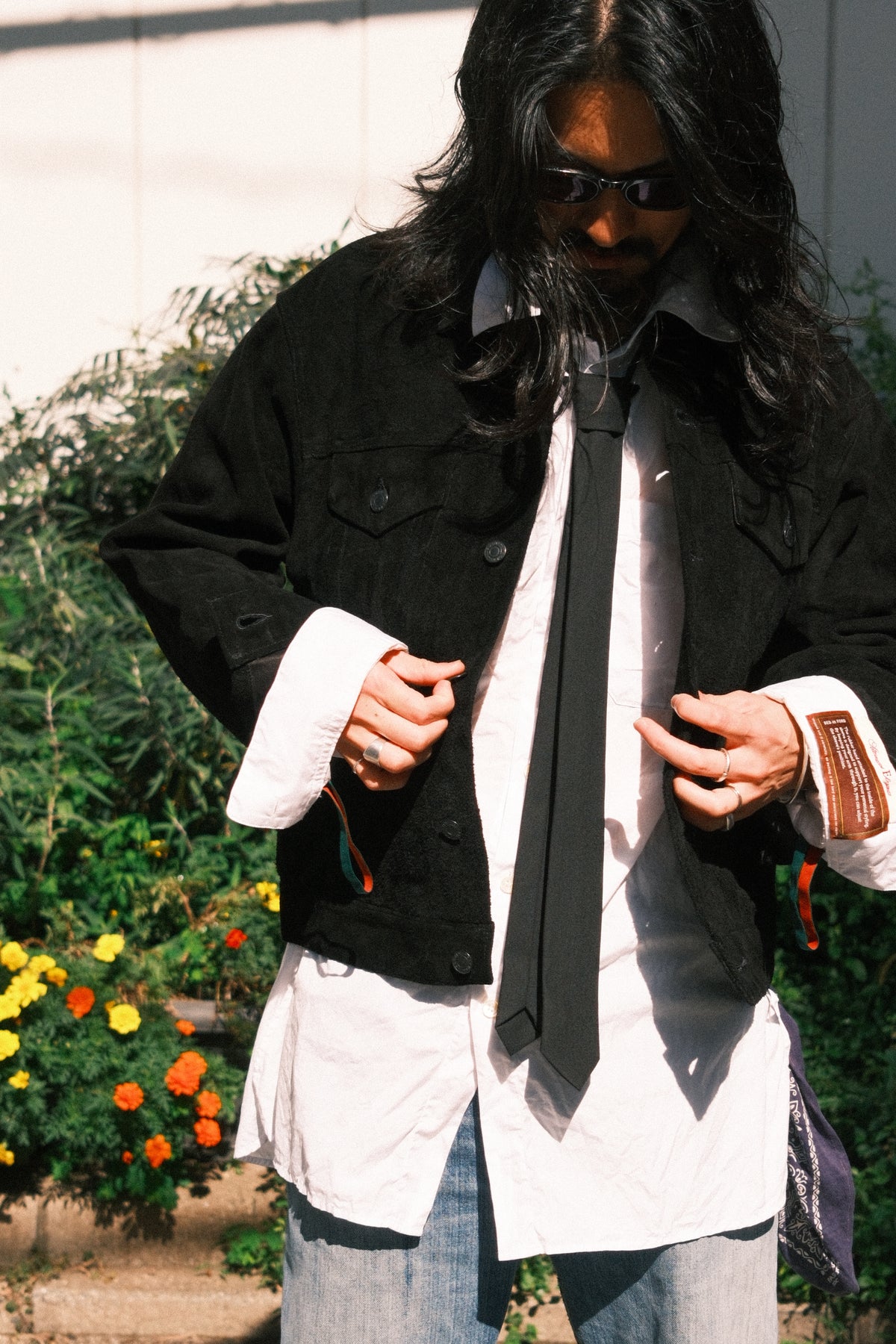 MINEDENIM : Washed Leather Trucker Jacket