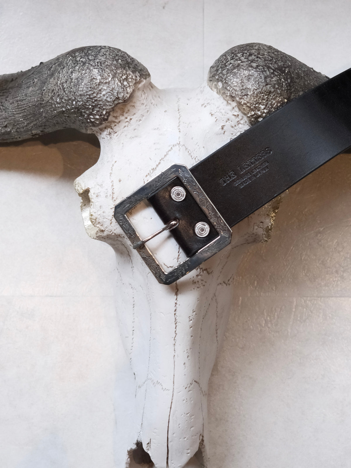 The Letters : GARRISON EMBROIDERY BELT -COW HIDE- / BLACK
