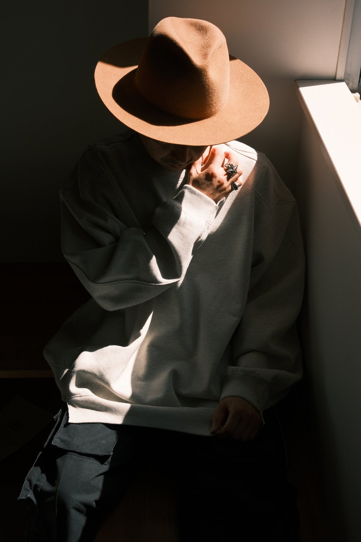 OLDPARK : COLLAB CREW SWEAT (x Healthknit) / GRAY