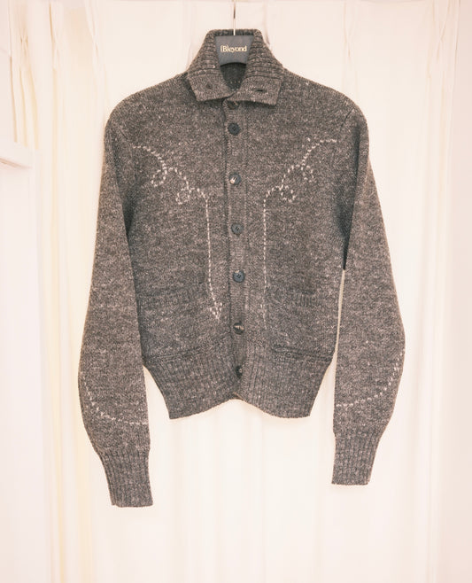 The Letters : 5G COW BOY TURTLENECK CARDIGAN -SHETLAND WOOL LINEN-