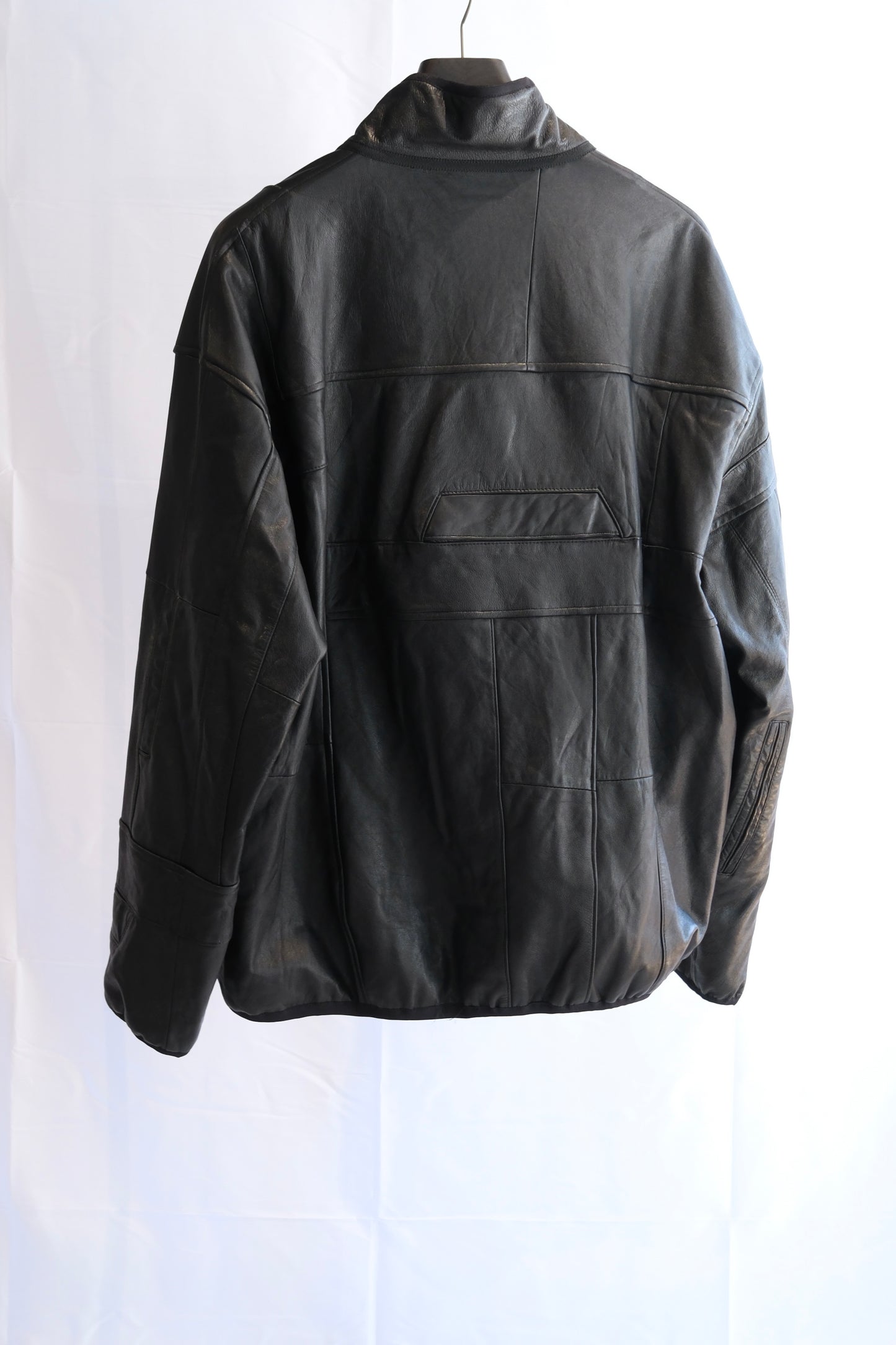 OLDPARK : SNAP PULLOVER JACKET -LEATHER-  (BLACK、Mサイズ)