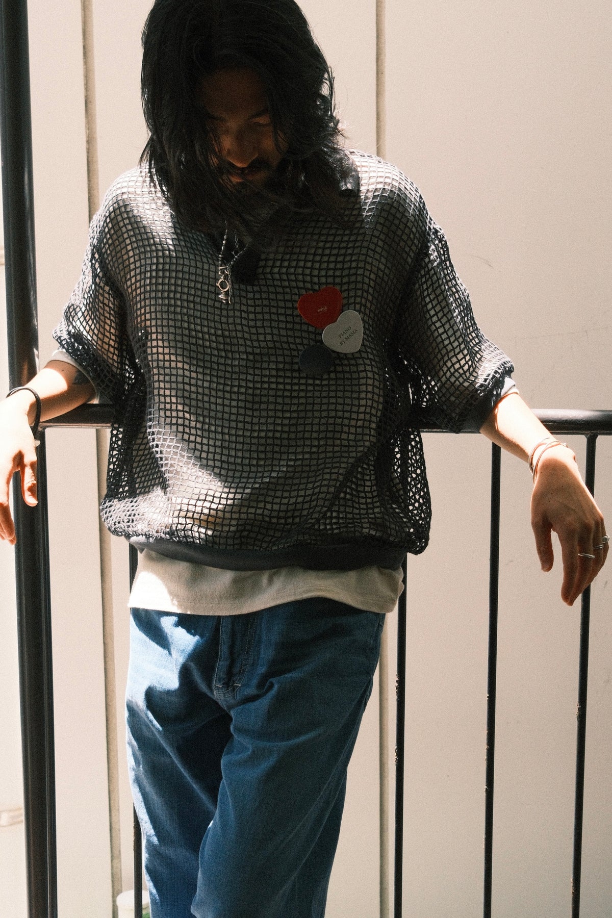 JOHN MASON SMITH / JANE SMITH : SQUARE MESH SKIPPER POLO