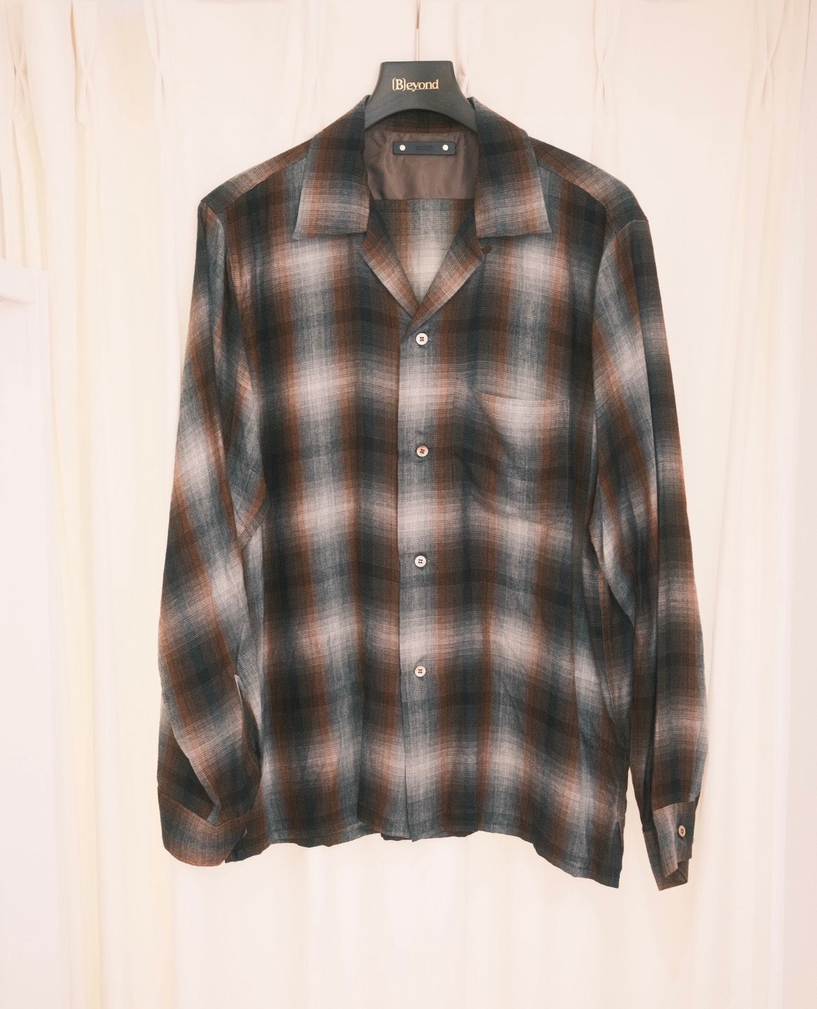 MINEDENIM : T.Rayon Omber Open Collar Shirt / BRT
