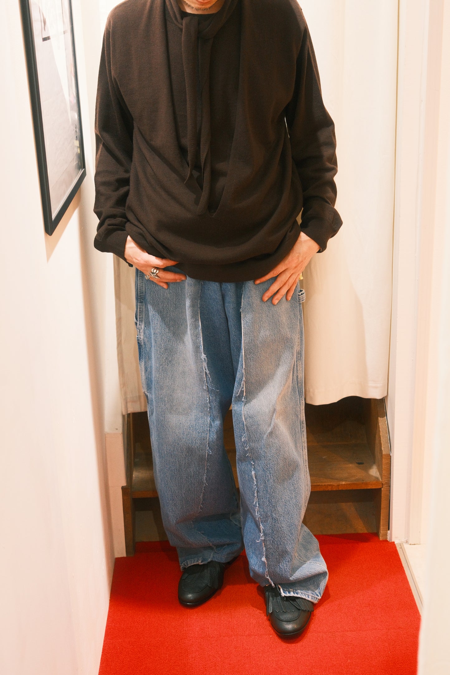 OLDPARK : BAGGY CARPENTER PANTS -DENIM- (BLUE、Lサイズ)-1