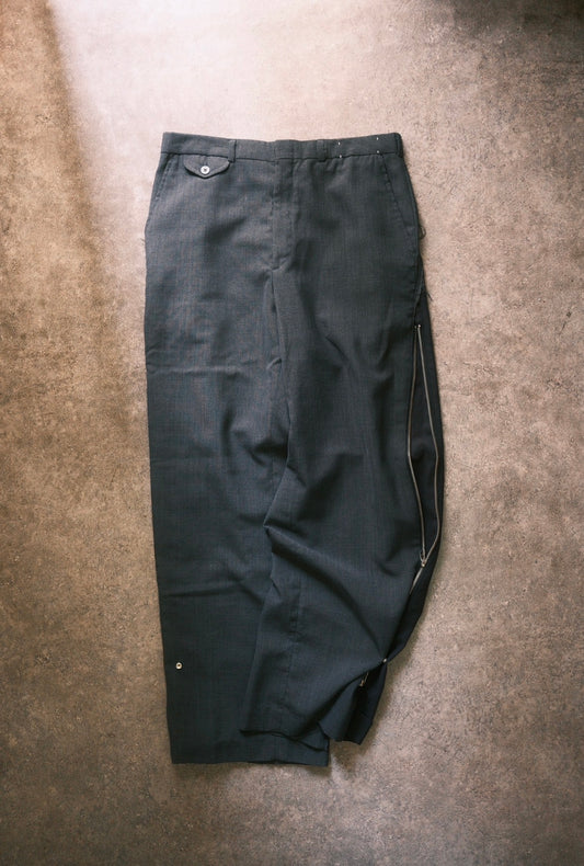 OLDPARK : ZIP BAGGY PANTS -SLACKS- (GRAY、Mサイズ)