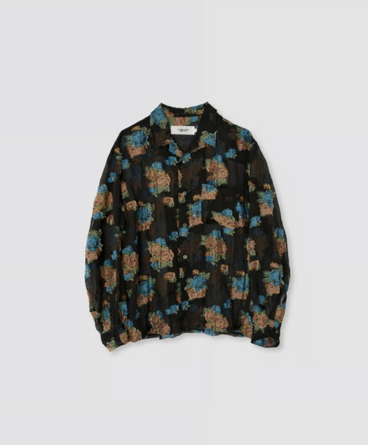 JOHN MASON SMITH / JANE SMITH : FLOWER JACQUARD OPEN COLLAR SHIRT