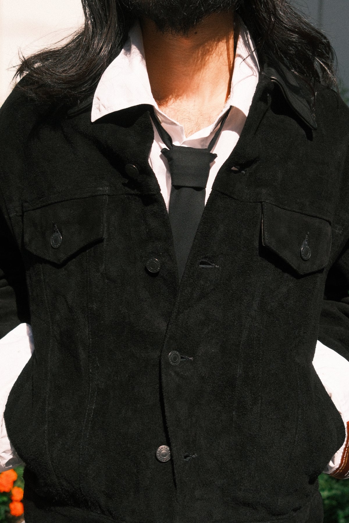 MINEDENIM : Washed Leather Trucker Jacket
