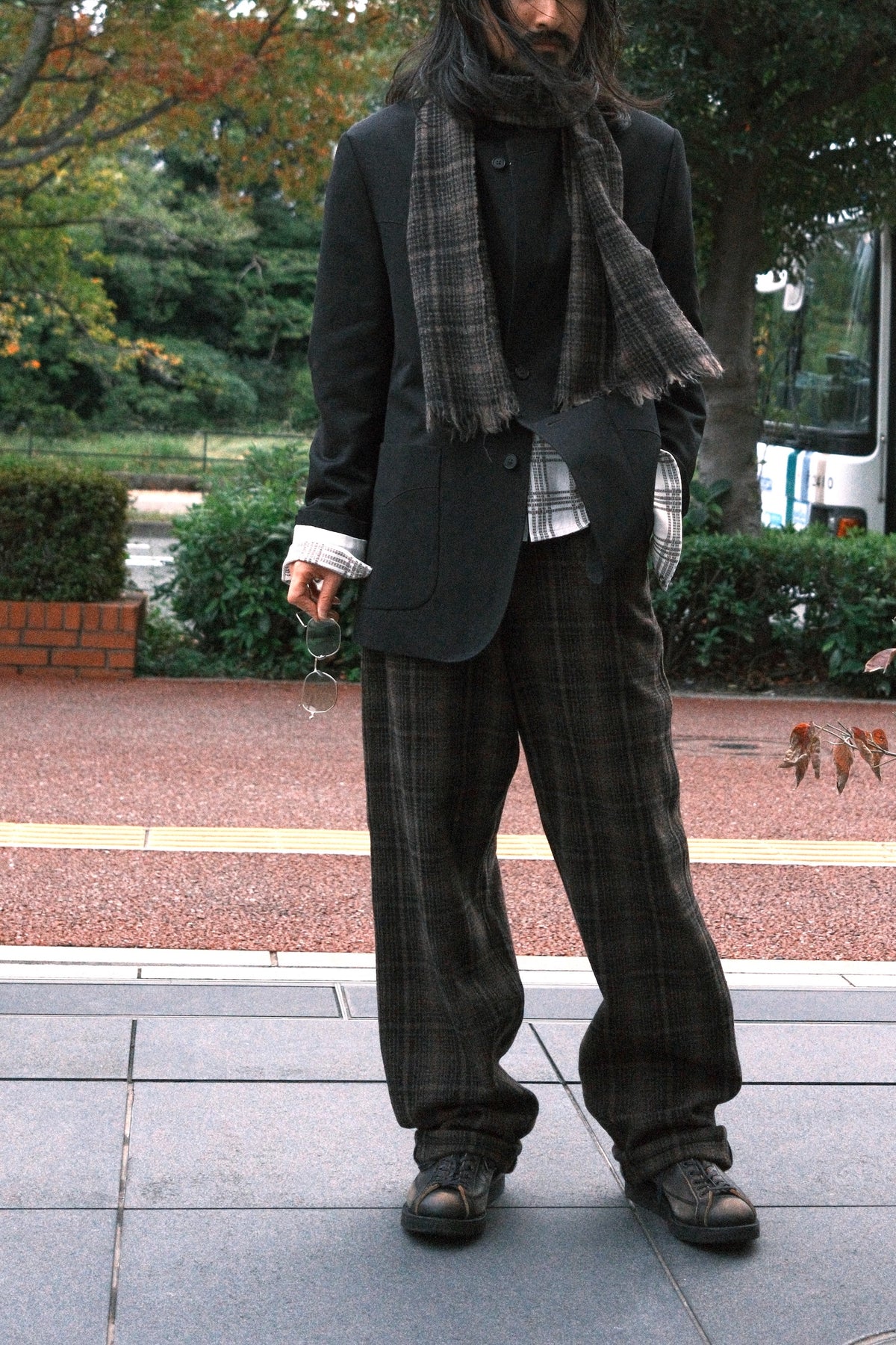 The Letters : FRINGE STOLE -SCHONHERR CHECK WOOL-