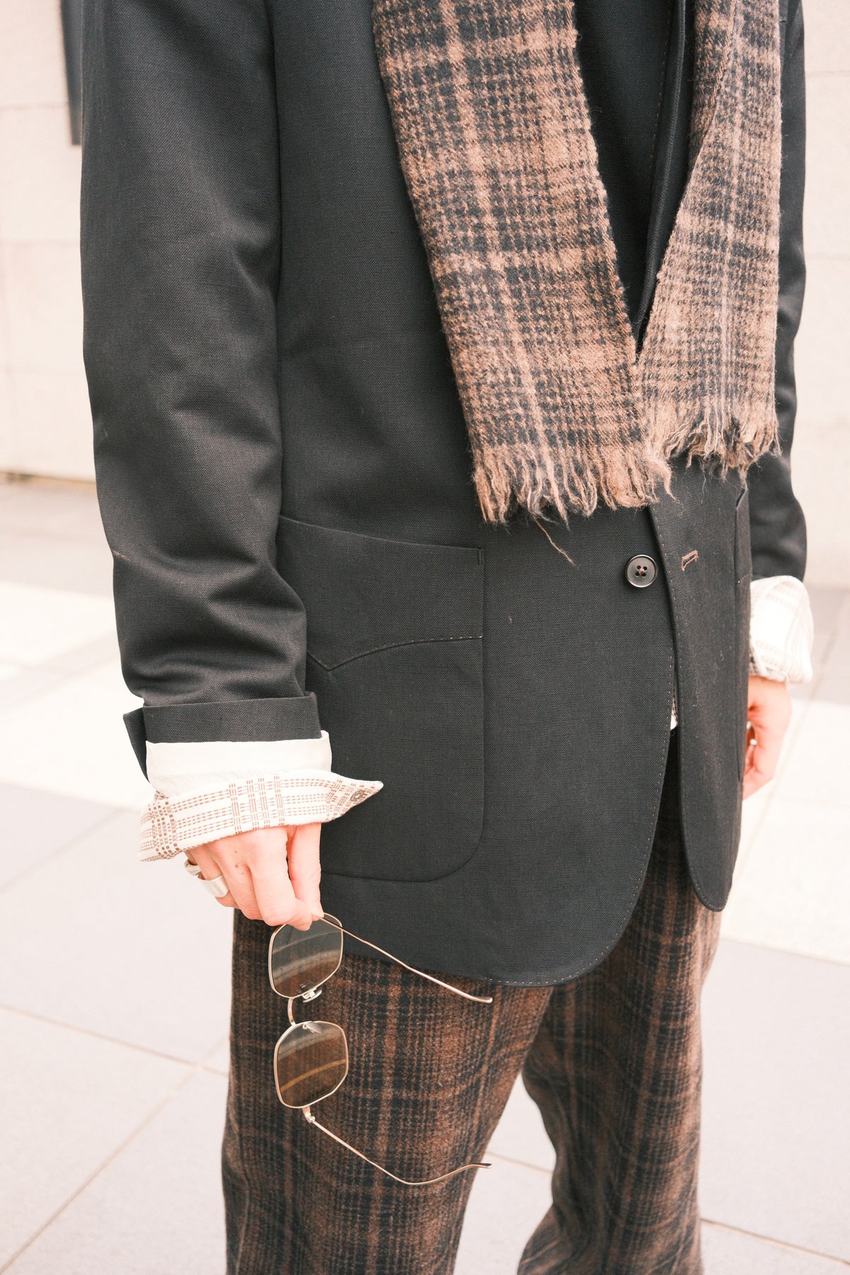 The Letters : COW BOY SACK JACKET -LACINE WOOL LINEN-