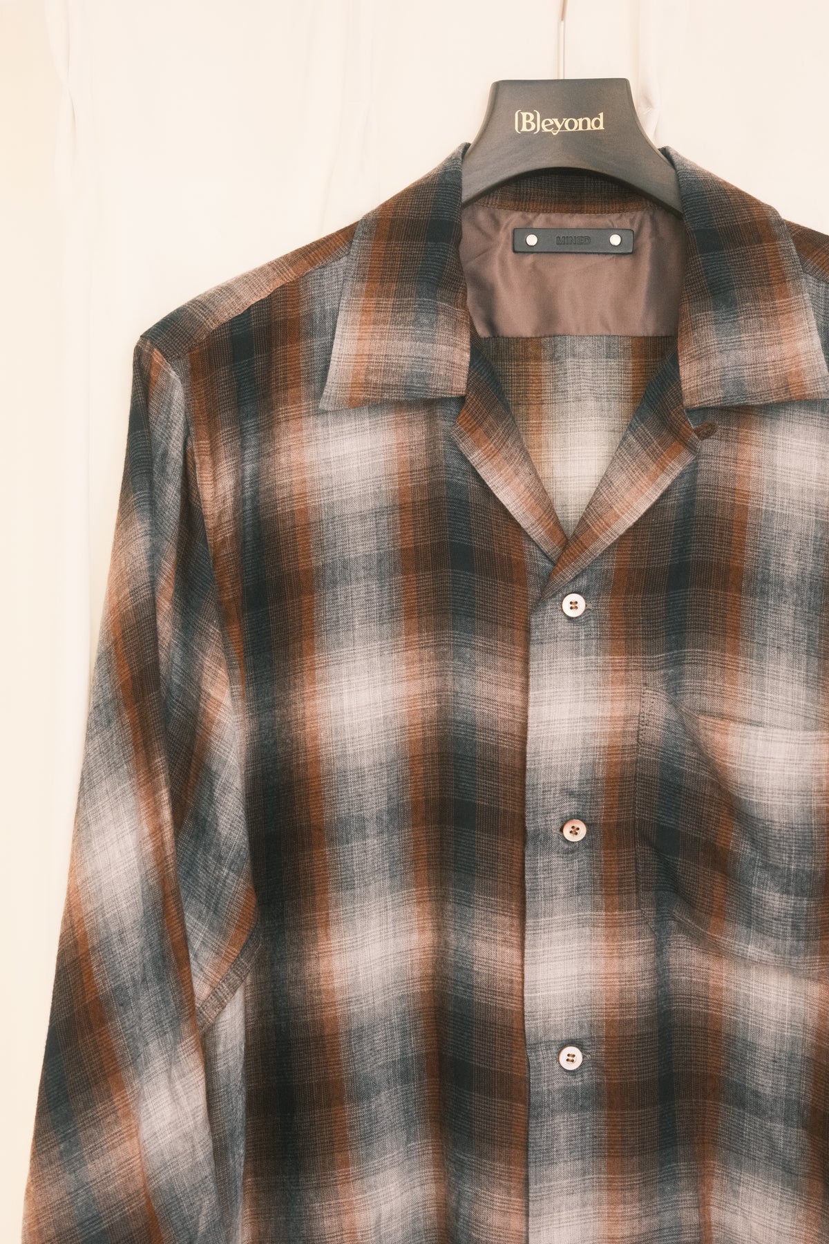 MINEDENIM : T.Rayon Omber Open Collar Shirt / BRT