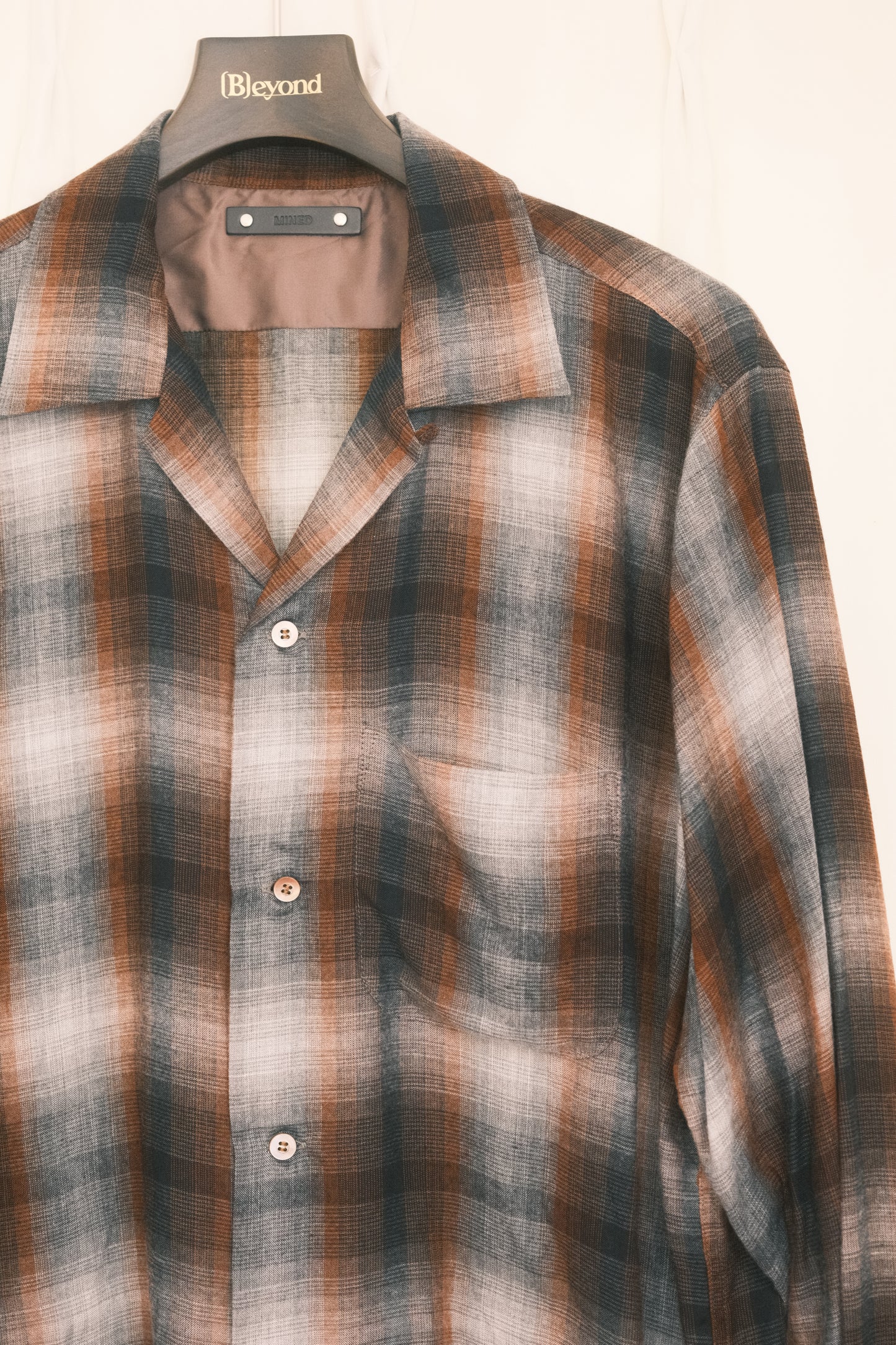 MINEDENIM : T.Rayon Omber Open Collar Shirt / BRT