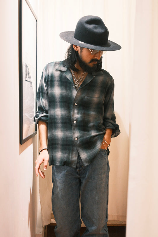 MINEDENIM : T.Rayon Omber Open Collar Shirt / GPT