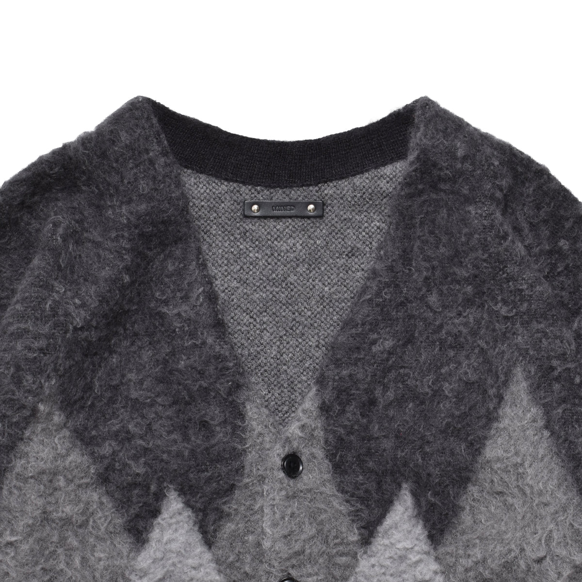 MINEDENIM : Mohair Argyle Knit Cardigan / GRT