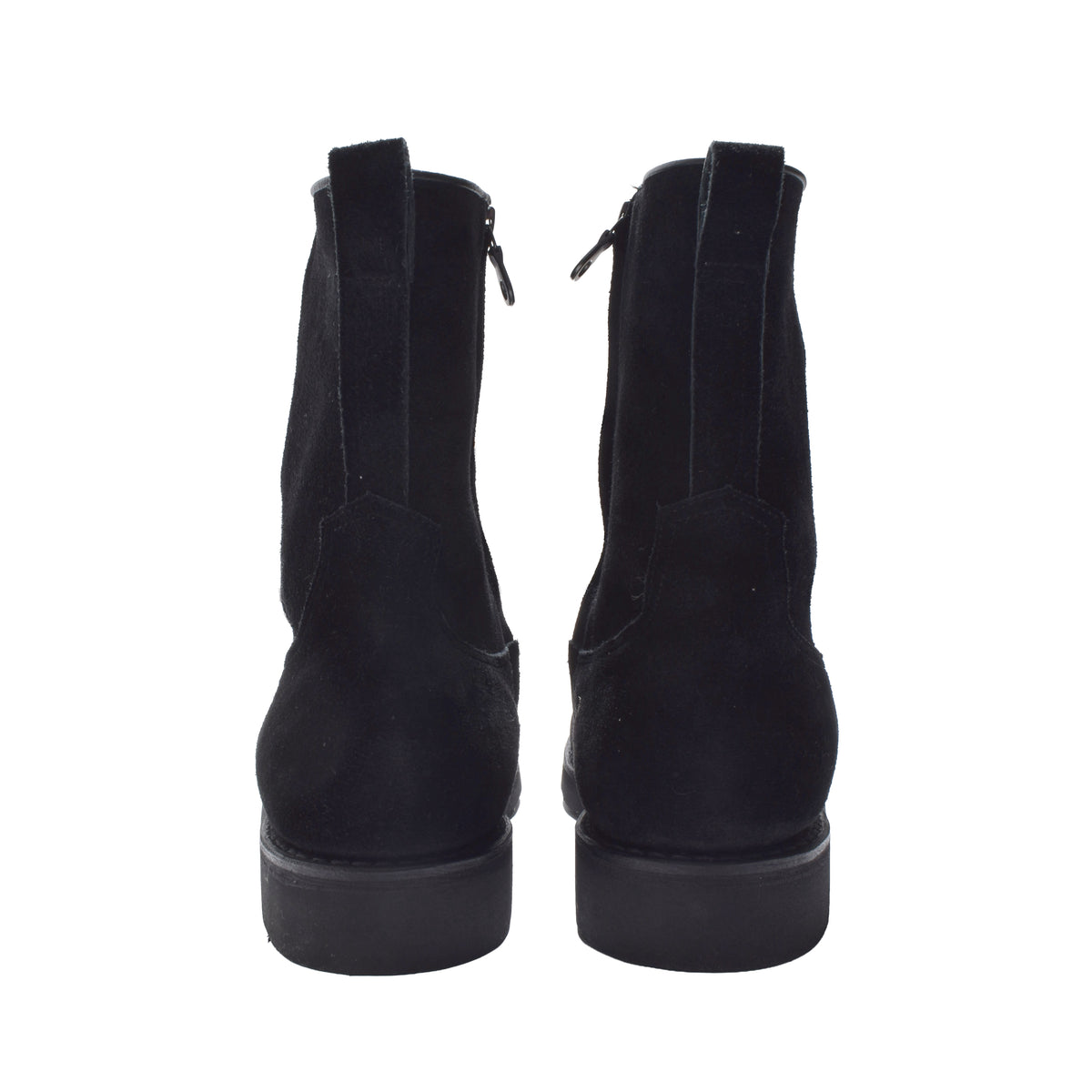 MINEDENIM : Suede Leather Side Zipper Boots / BLACK