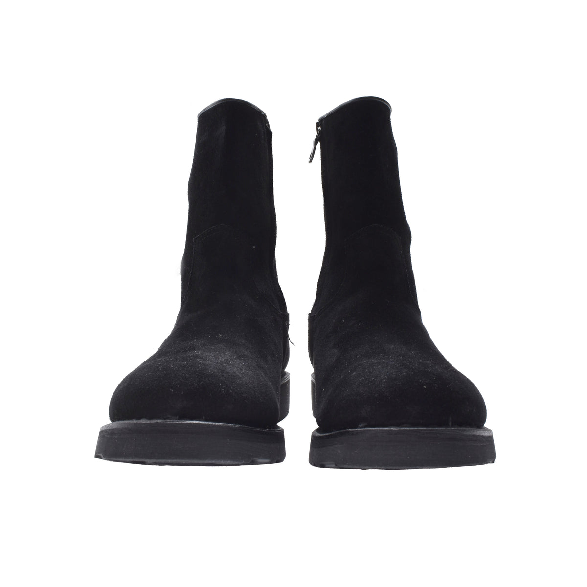 MINEDENIM : Suede Leather Side Zipper Boots / BLACK
