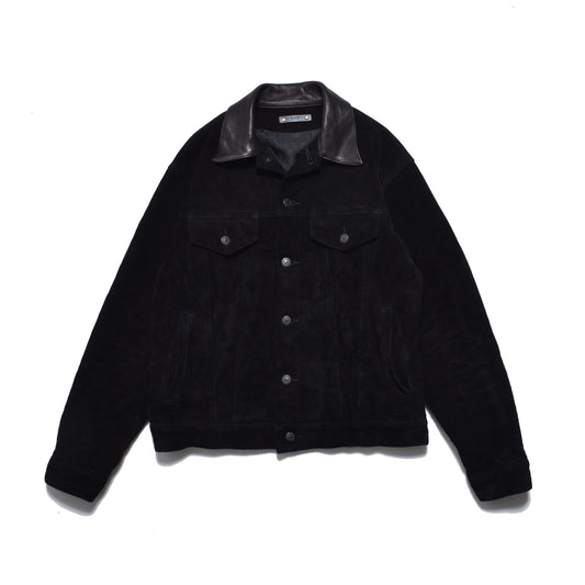 MINEDENIM : Washed Leather Trucker Jacket