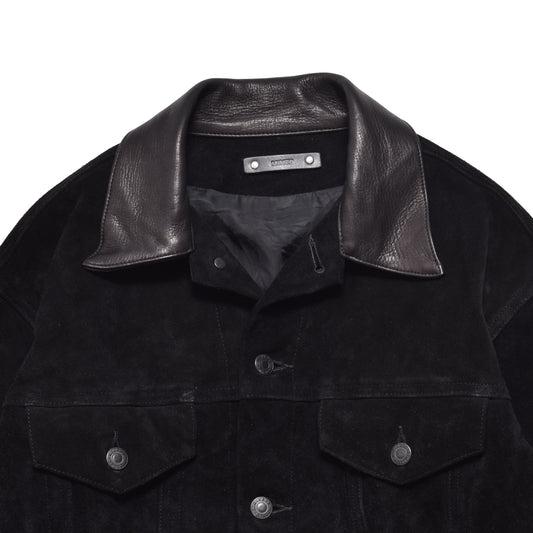MINEDENIM : Washed Leather Trucker Jacket