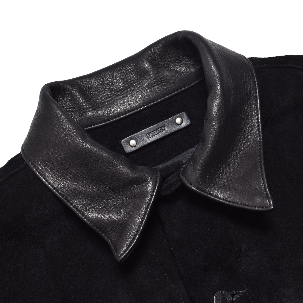 MINEDENIM : Washed Leather Trucker Jacket