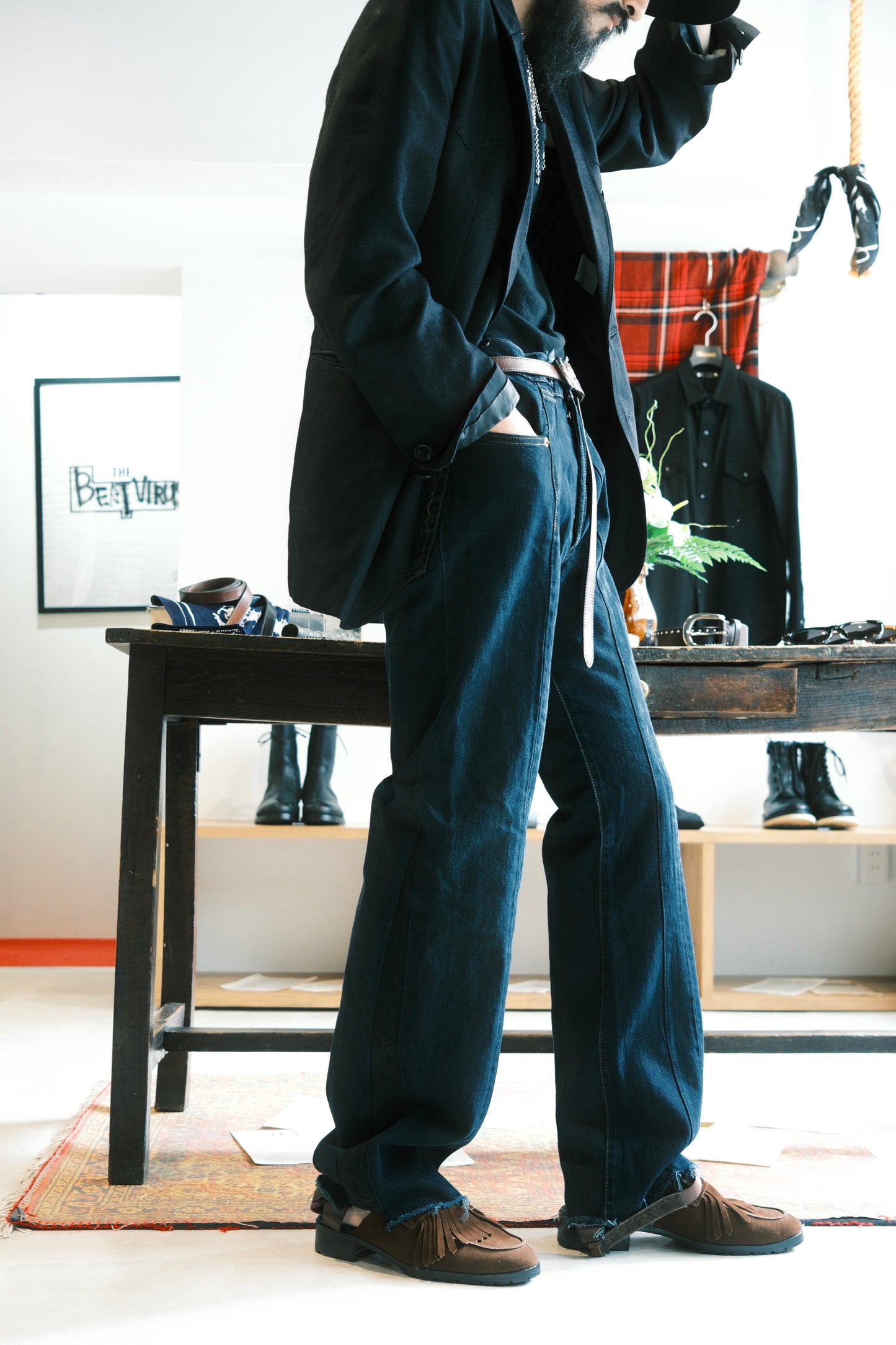 OLDPARK : SWAPPED JEANS (BLACK、Sサイズ)