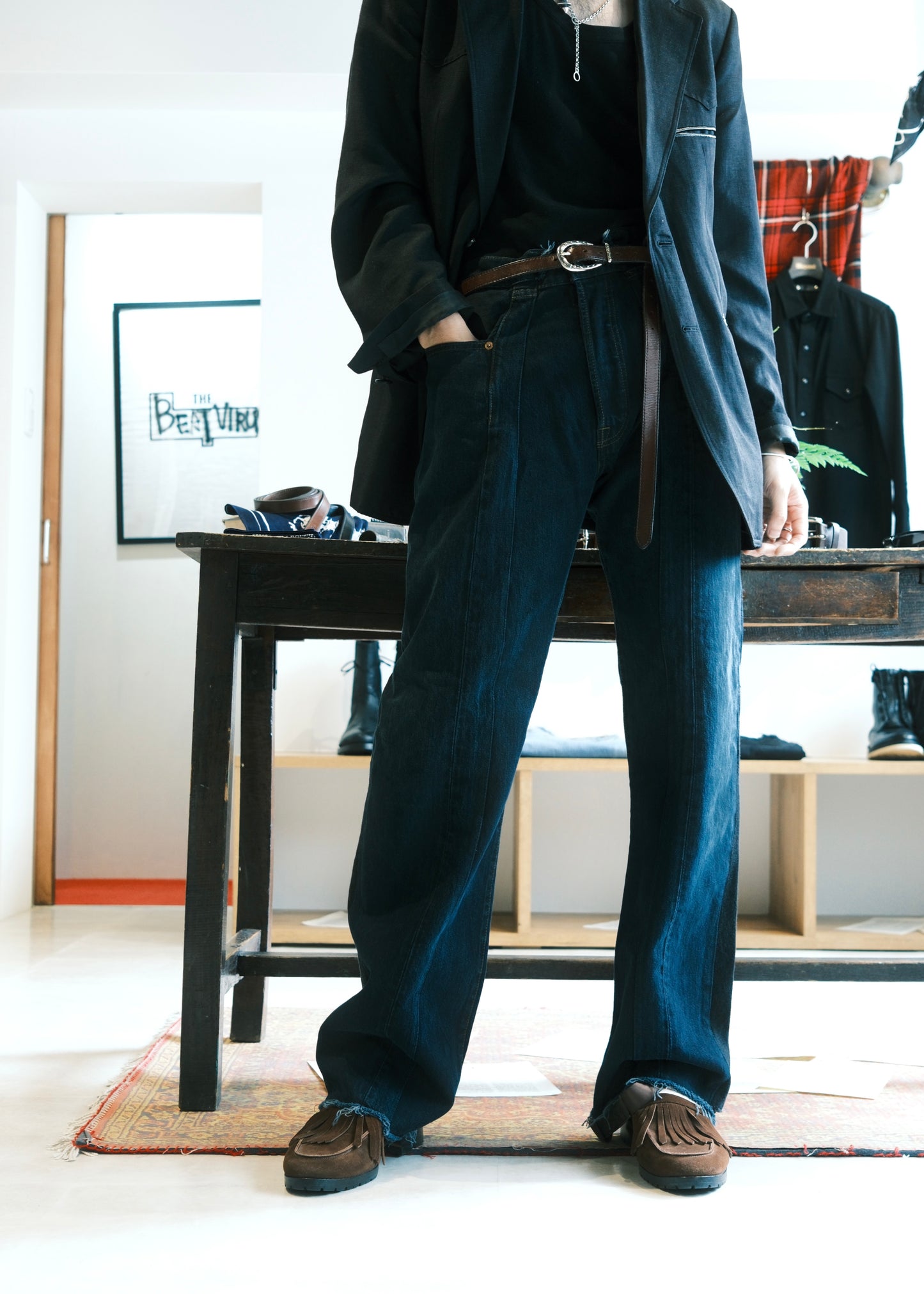 OLDPARK : SWAPPED JEANS (BLACK、Sサイズ)