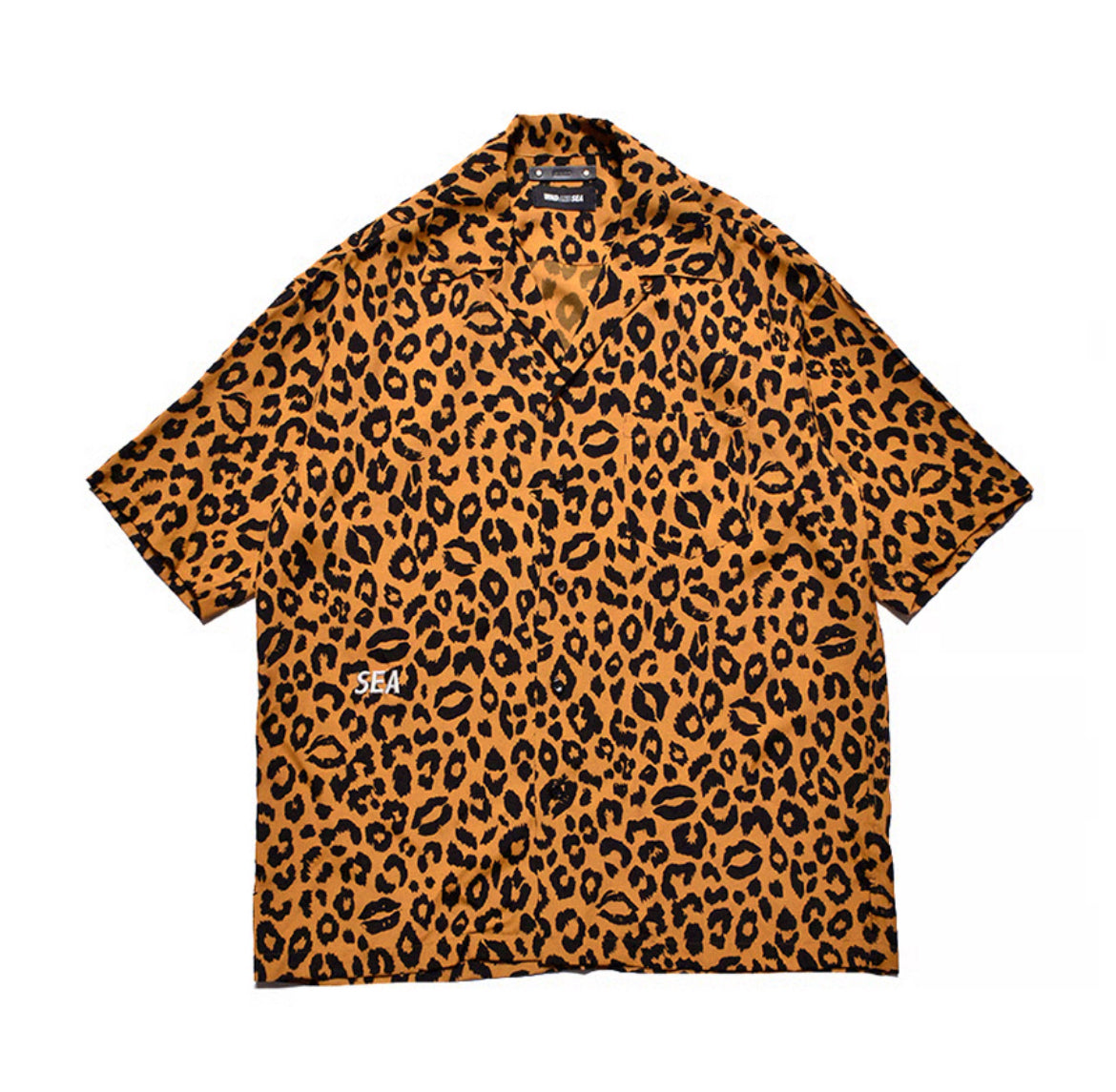 WIND AND SEA×MINEDENIM ：Lips Leopard Print Open Collar SH