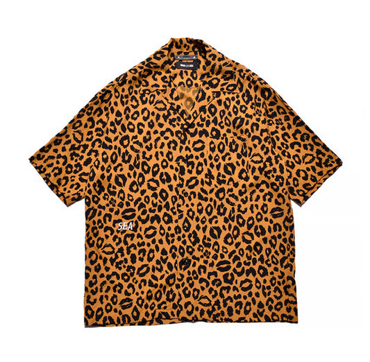 WIND AND SEA×MINEDENIM ：Lips Leopard Print Open Collar SH