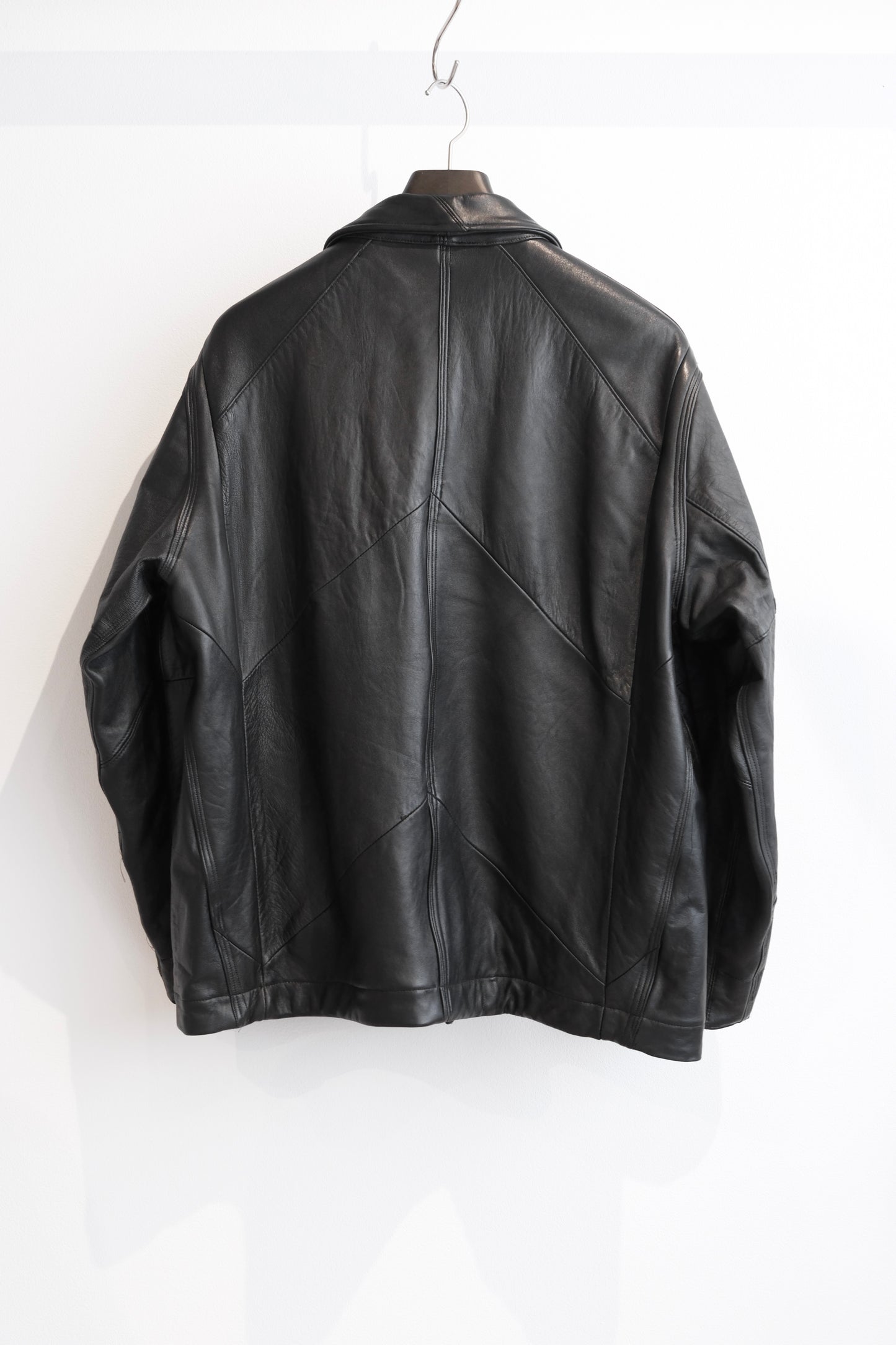 OLDPARK : LEATHER CHORE COAT (BLACK、Mサイズ)