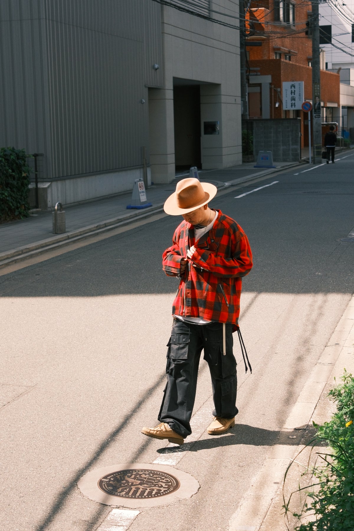 OLDPARK : RIDERS SHIRT -FLANNEL- / RED