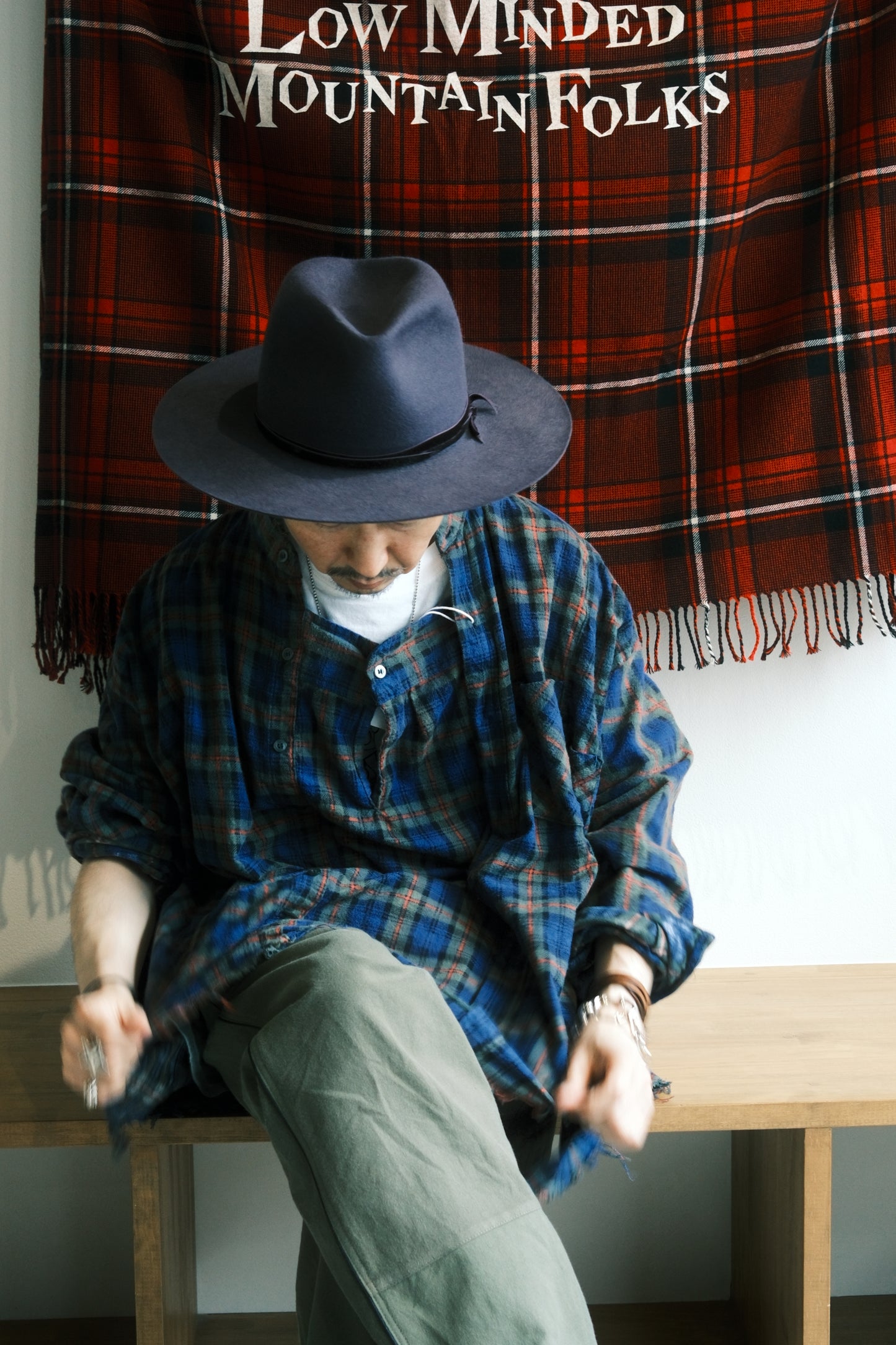 OLDPARK : SLEEVE FRONT SHIRT -2 (FLANNEL、Fサイズ)
