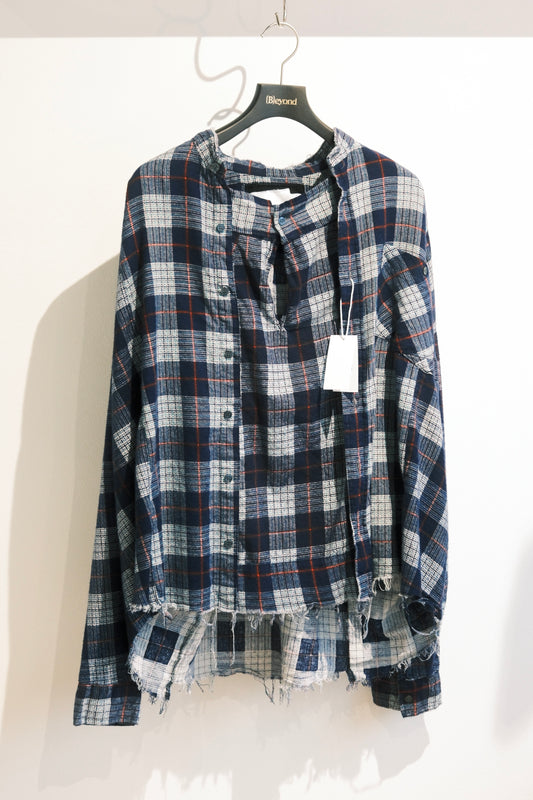 OLDPARK : SLEEVE FRONT SHIRT -1 (FLANNEL、Fサイズ)