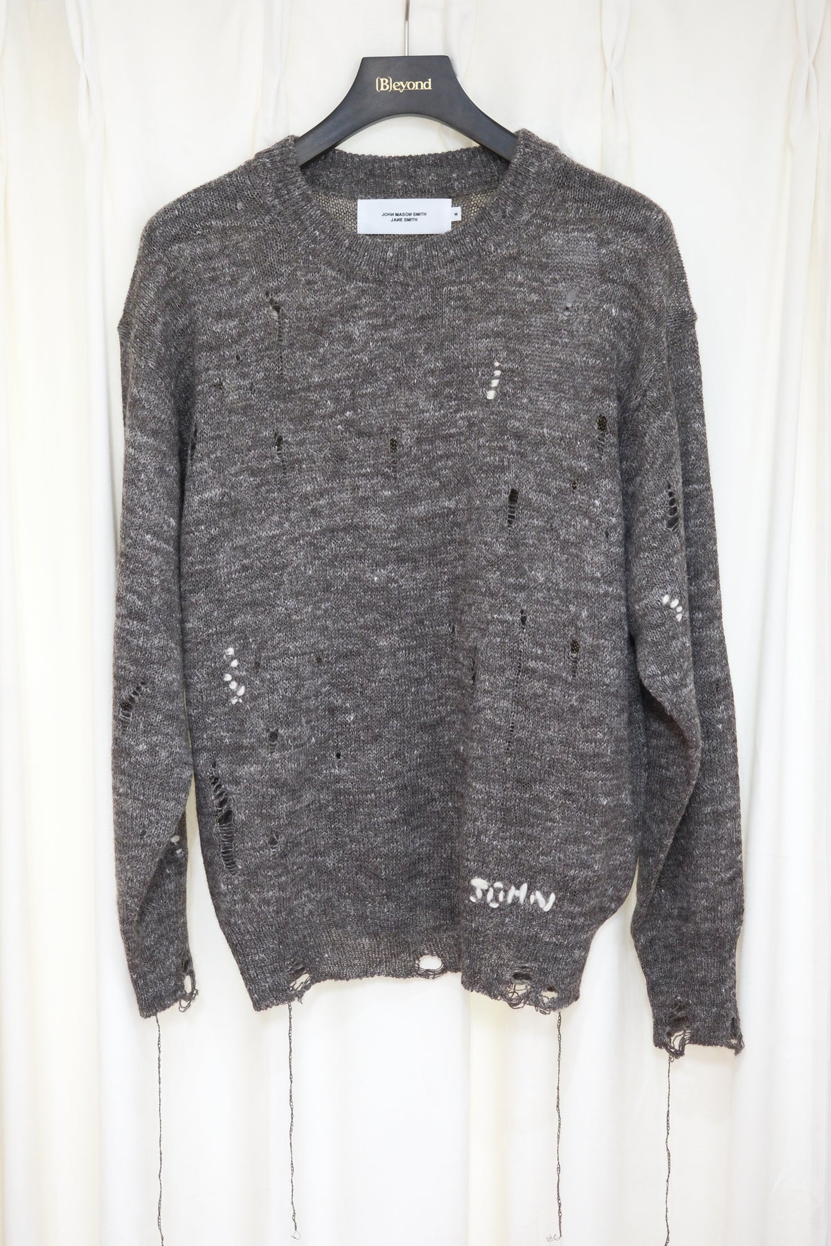 JOHN MASON SMITH / JANE SMITH : 5G WOOL LINEN DAMAGE SWEATER