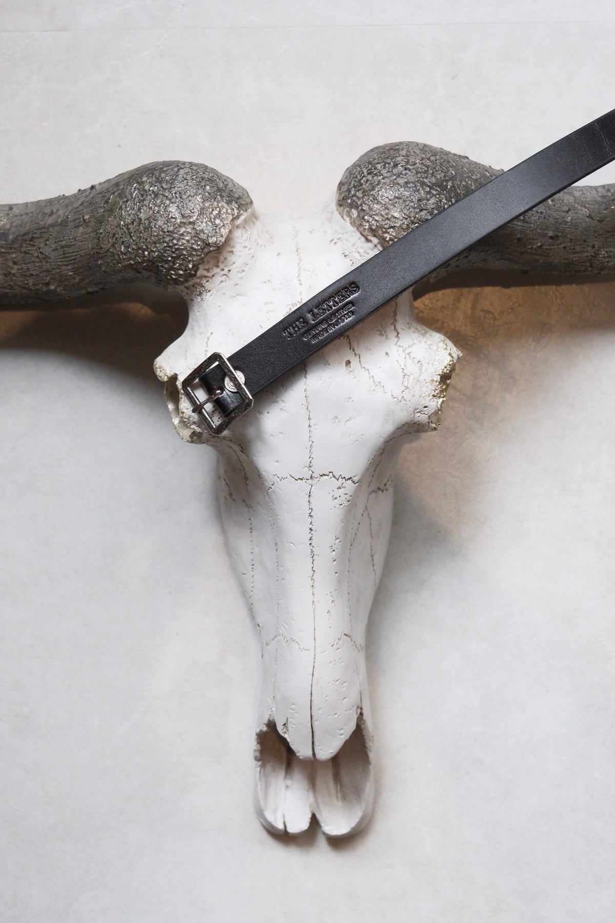 The Letters : GARRISON EMBROIDERY LONG BELT -COW HIDE- / BLACK