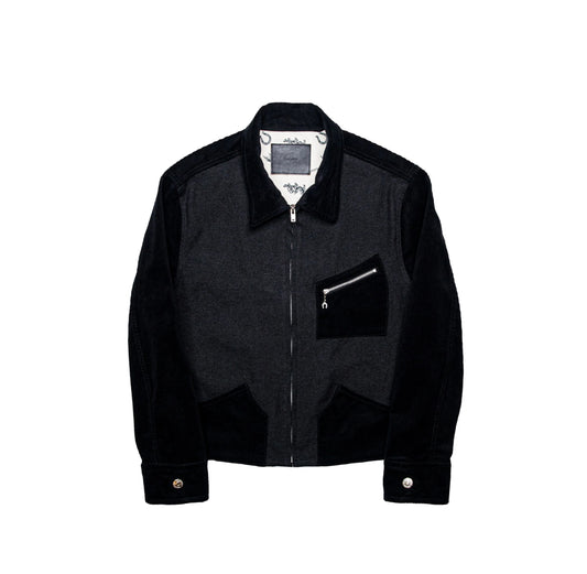 The Letters : COMBINATION ZIP JACKET -BLANCKET LINEN WOOL-