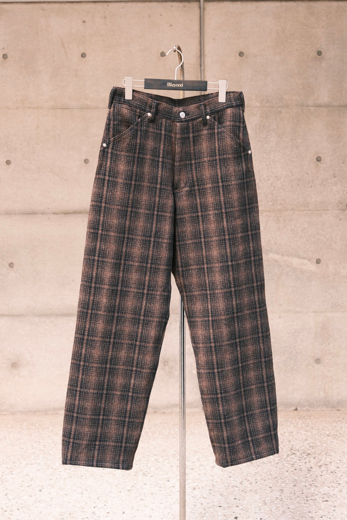 The Letters : WORKERS PANTS -CORKSCREW YARN CHECK WOOL-