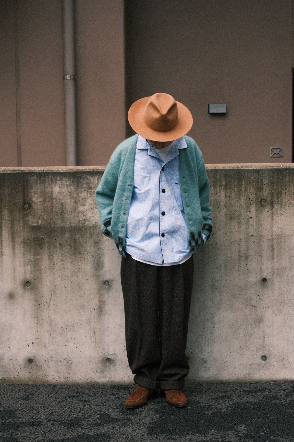 TODAY edition : CHECKER MOHAIR CARDIGAN / BLUE