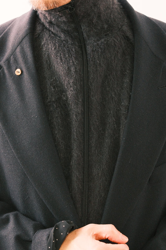 MINEDENIM : A.Wool Shaggy Track Jacket / CHARCOAL GRAY