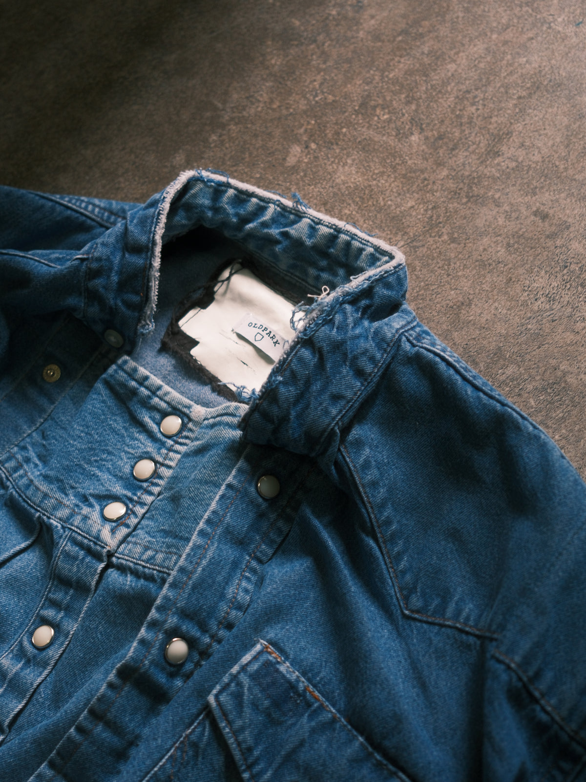 OLDPARK : SLEEVE FRONT SHIRT (DENIM / Fサイズ-2)
