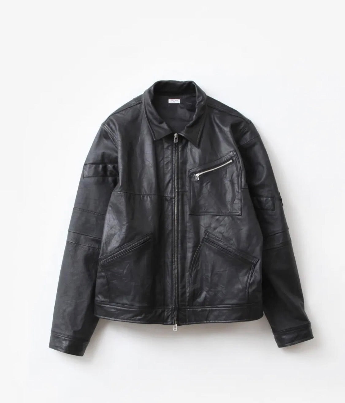 ZIP UP LEATHER WORK JACKET (BLACK、Lサイズ) / OLDPARK