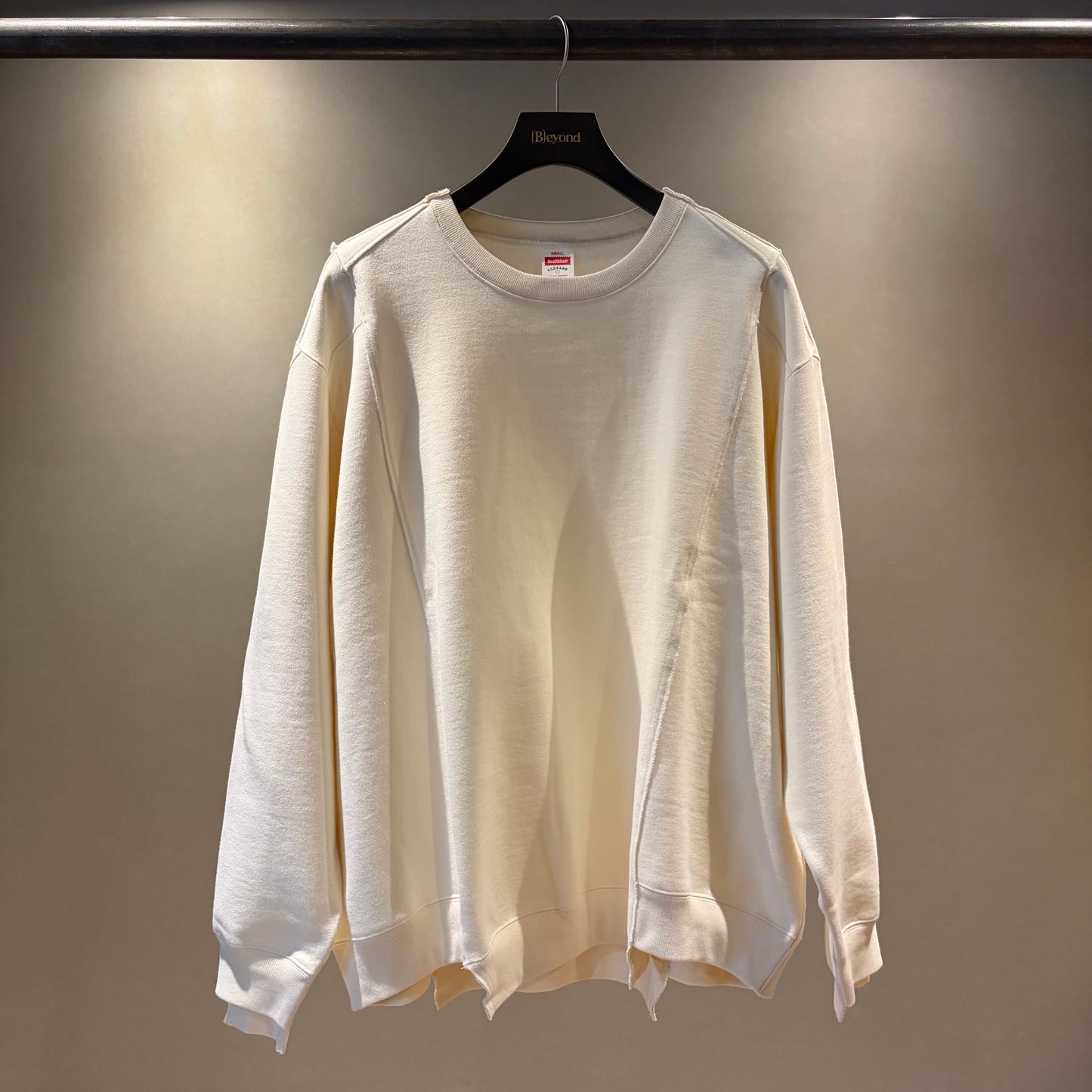 OLDPARK : COLLAB CREW SWEAT (x Healthknit) / WHITE