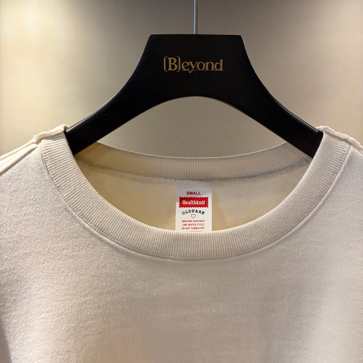 OLDPARK : COLLAB CREW SWEAT (x Healthknit) / WHITE