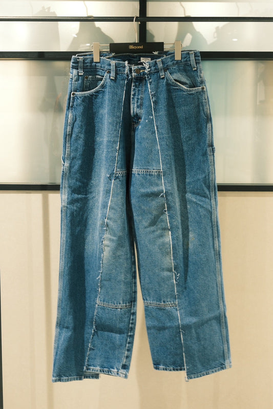 OLDPARK : BAGGY CARPENTER PANTS -DENIM-  (BLUE、XLサイズ)