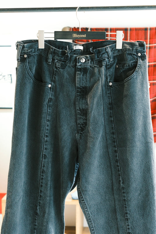 OLDPARK : SWAPPED JEANS (BLACK、XLサイズ)