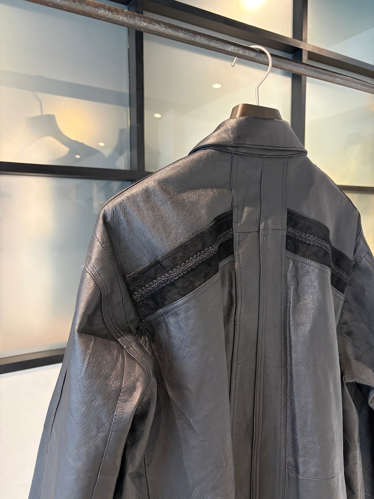 OLDPARK : LEATHER CHORE COAT (BLACK、XLサイズ)