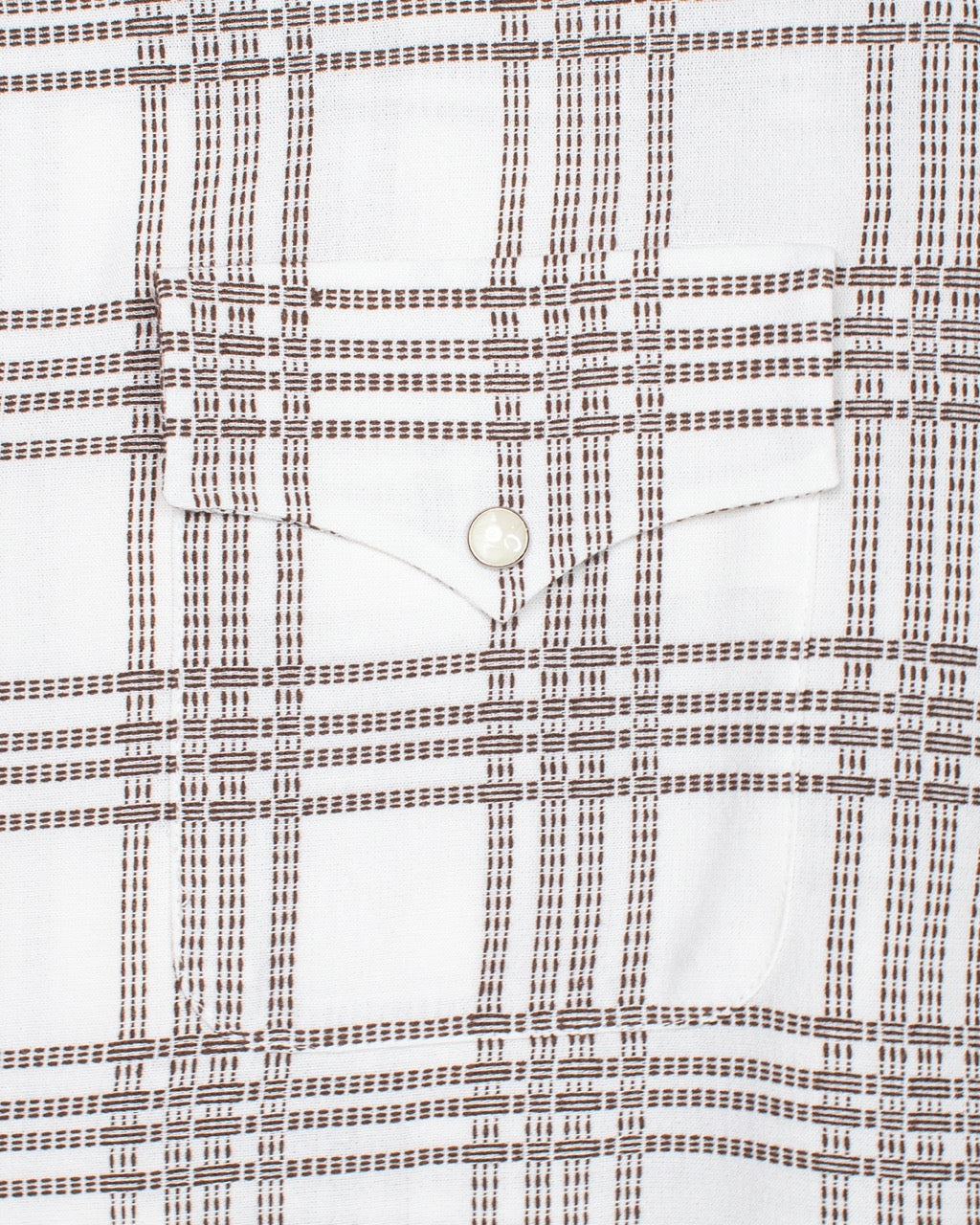 The Letters : OPEN COLLAR SHIRT -SASHIKO CHECK RAYON- / IVORY